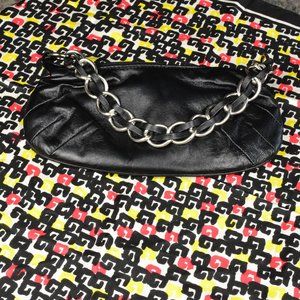 Wilson's Sm Black Leather Handbag with Chain Strap